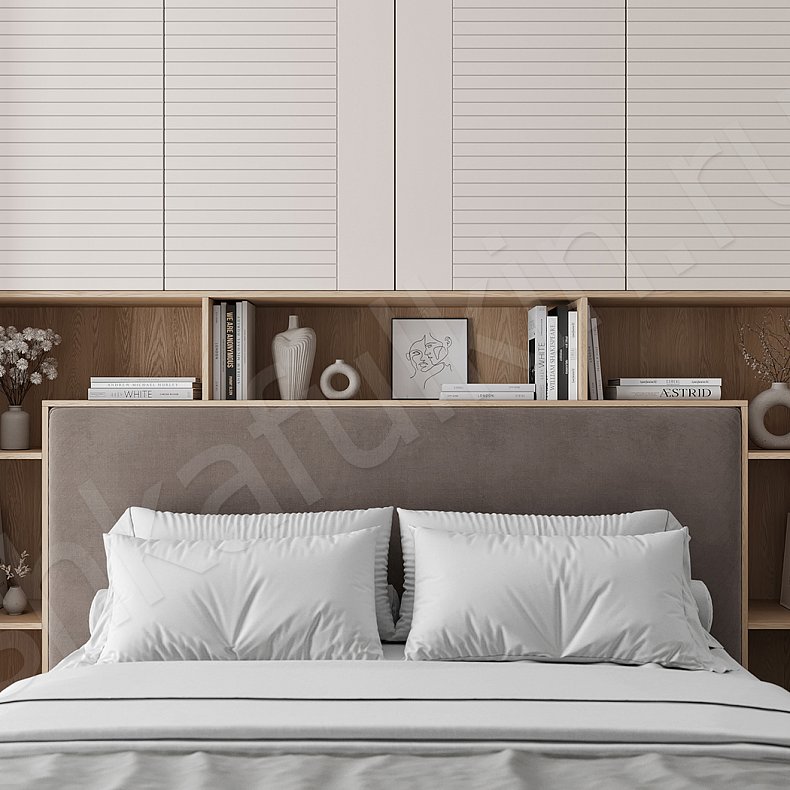 Гарнитур Континент Белый Светлые Современный 4х створчатые Спальня Для вещей 6