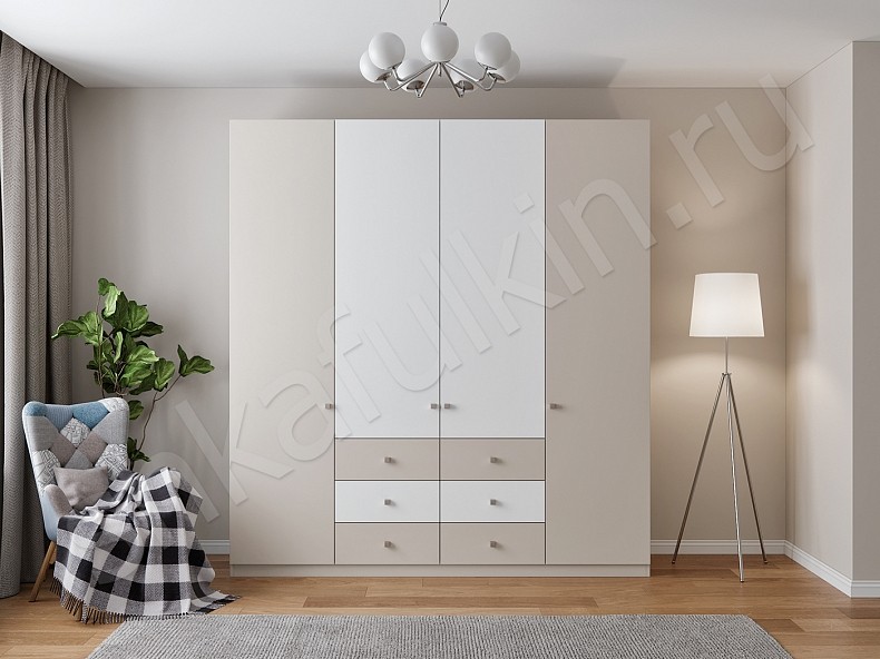 Корпусный шкаф Джерри Белый Прованс 4х створчатые Спальня 