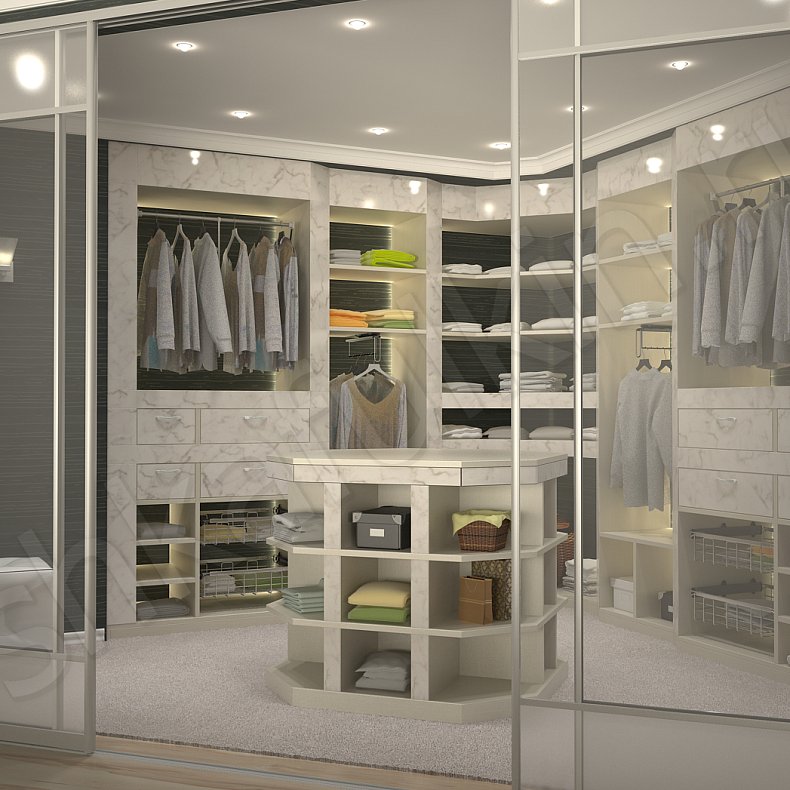 Гардеробная Сагрия Белый Модерн  Гардеробная  1