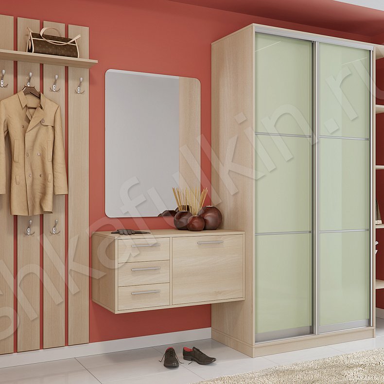 Изображение Прихожая Лолита Цветной Светлые Зеленый Модерн 2х створчатые Коридор Для вещей 1