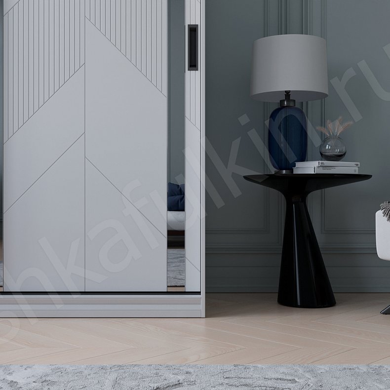 Изображение Шкаф-купе Хадсон Белый Классика 2х створчатые Гостиная Для вещей 2