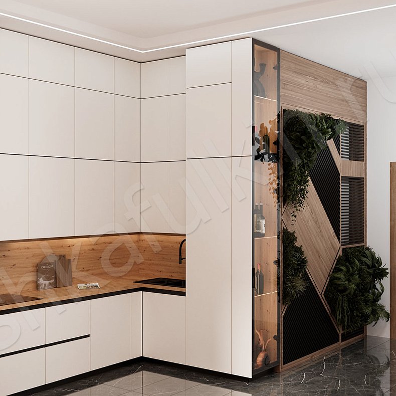 Кухня Арагви Светлые Белый Минимализм   Для посуды Для декора 2