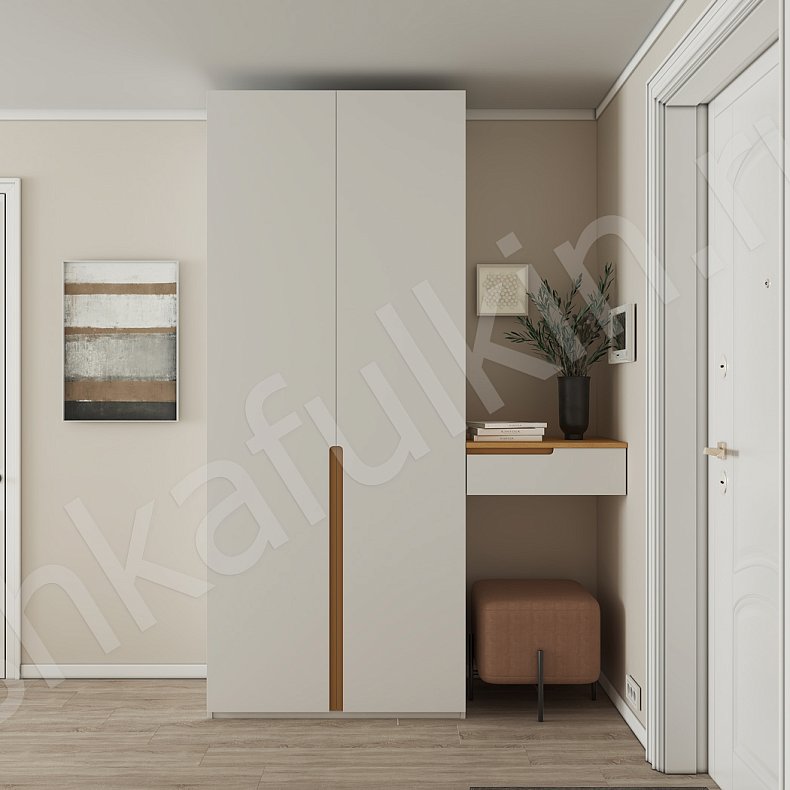 Прихожая Валимур Светлые Древесный Белый Минимализм 2х створчатые Прихожая Для вещей 1