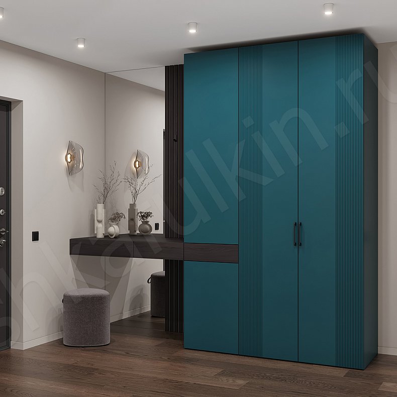 Изображение Прихожая Альтаир Зеленый Темные Древесный Современный 3х створчатые Прихожая Для вещей 1