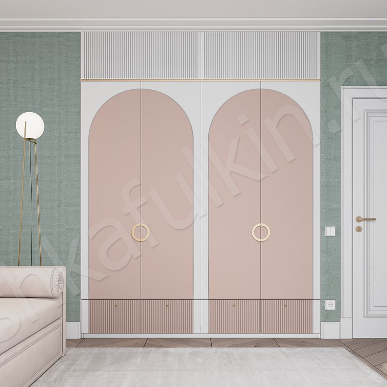 Изображение Детская Ариэль Розовый Светлые Неоклассика 4х створчатые Детская Для книг Для вещей 10