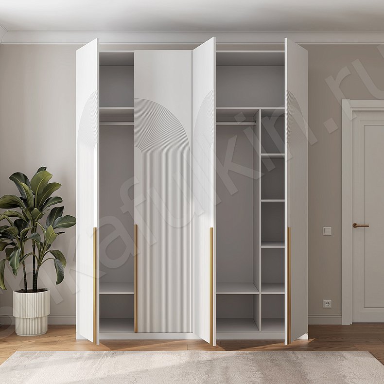 Шкаф Олимп Белый Современный 4х створчатые Гостиная Для вещей 4