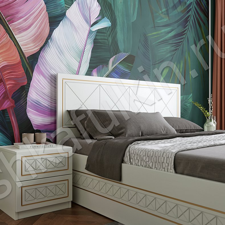 Гарнитур Октавия Золото Белый Классика 4х створчатые Спальня Для вещей 5