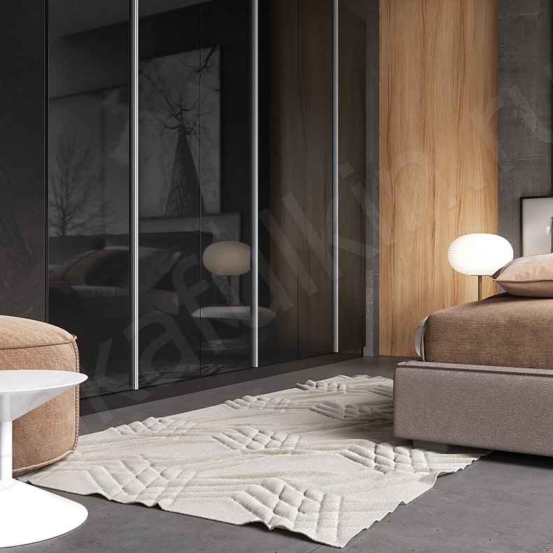 Корпусный распашной шкаф Ума Черный Темные Модерн 6и створчатые Спальня Для вещей 3