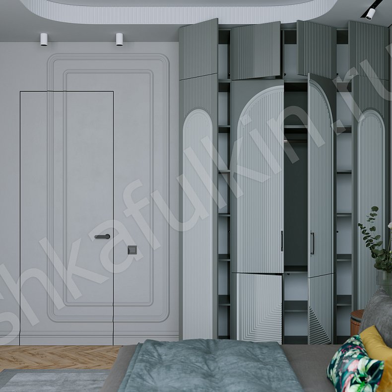 Шкаф Пандора Белый Цветной Серый Современный 4х створчатые Спальня Для вещей 4