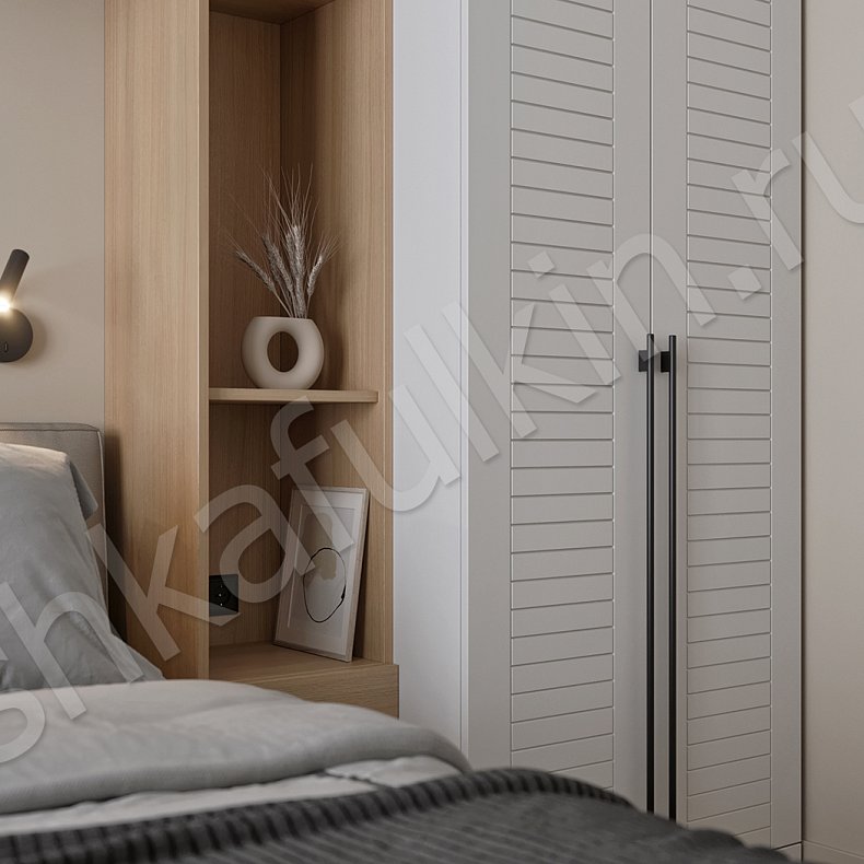 Изображение Гарнитур Альба Белый Светлые Современный 2х створчатые Спальня Для книг Для вещей 6