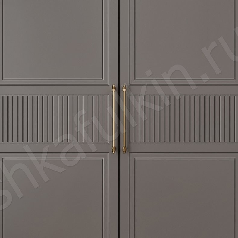 Изображение Шкаф Бриони Белый Светлые Серый Неоклассика 4х створчатые Гостиная Для вещей 8