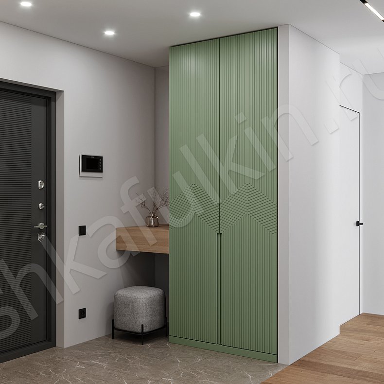 Прихожая Гринвуд Цветной Древесный Светлые Зеленый Модерн 2х створчатые Прихожая Для вещей