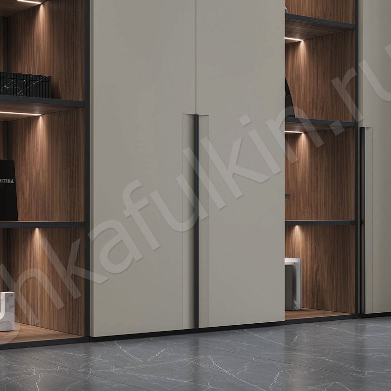 Прихожая с двумя стеллажами Партенио Коричневый Древесный Светлые Современный 4х створчатые Прихожая Для декора Для вещей 2