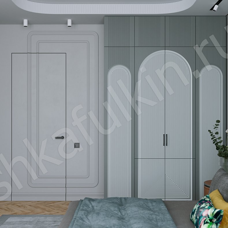 Шкаф Пандора Белый Цветной Серый Современный 4х створчатые Спальня Для вещей 2