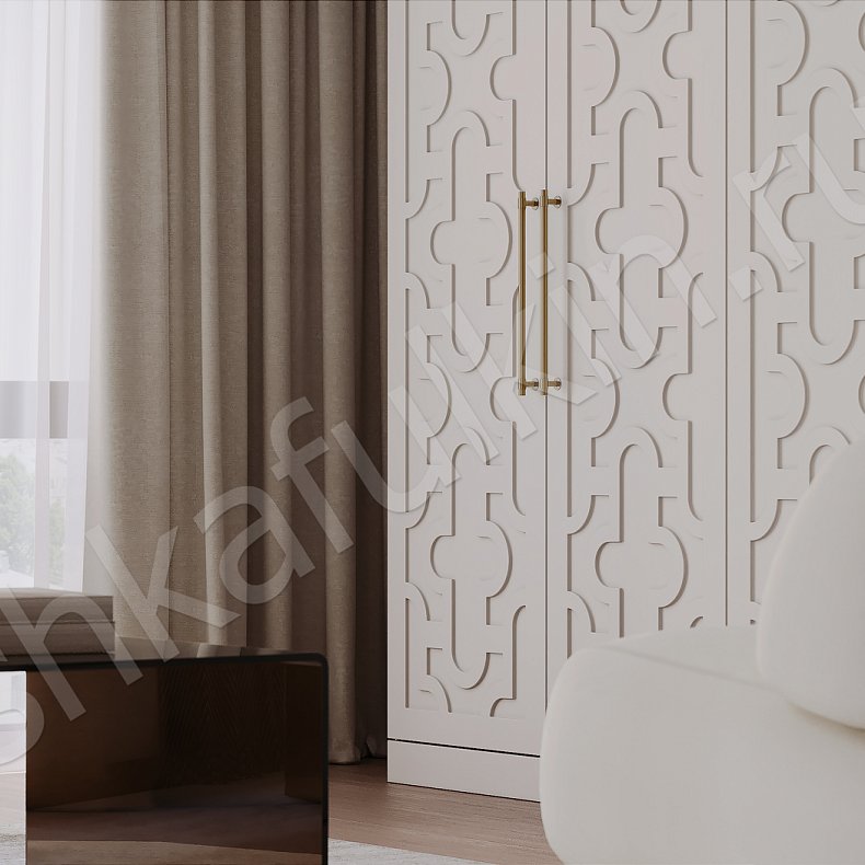 Шкаф Барби 4 двери Белый Неоклассика 4х створчатые Гостиная Для вещей 3