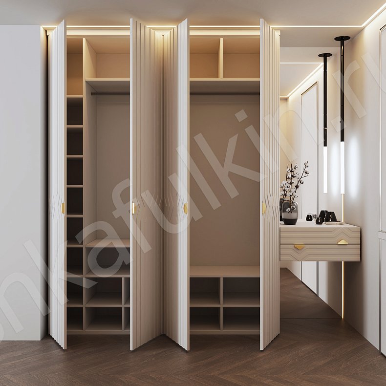 Изображение Прихожая Ренуар Светлые Коричневый Модерн 4х створчатые Прихожая Для вещей 3