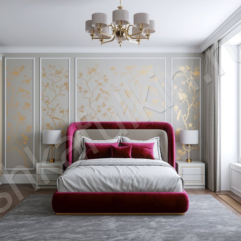 Изображение Гарнитур Бонжур Золото Белый Классика 4х створчатые Спальня Для вещей 2