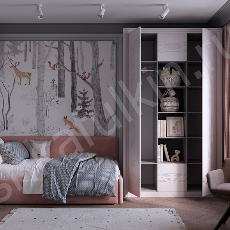 Изображение Детская Сезанн Светлые Современный 2х створчатые Детская Для декора Для вещей 2