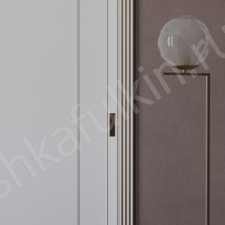 Изображение Шкаф-купе Родригес Белый Золото Светлые Классика 3х створчатые Гостиная Для вещей 3