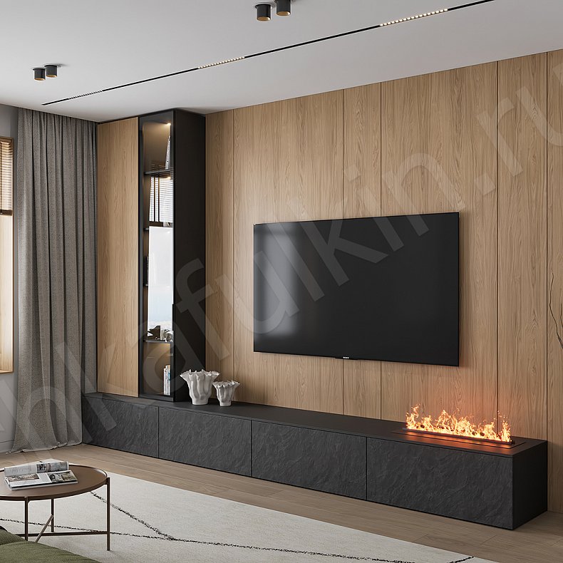 Изображение Стенка Розенталь Темные Древесный Черный Современный Гостиная Под ТВ Для книг 1