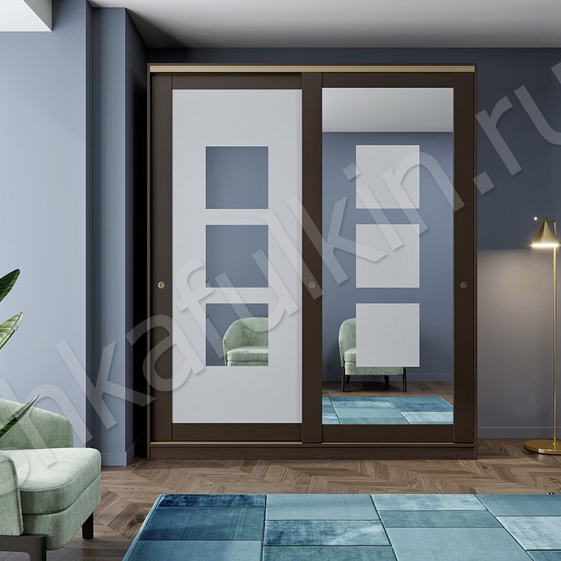 Шкаф-купе Шарль Темные Модерн 2х створчатые Гостиная Для вещей 1