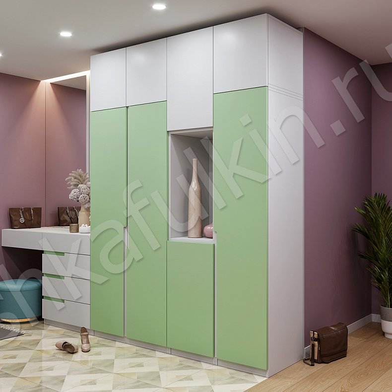 Прихожая Травиата Белый Цветной Минимализм 4х створчатые Прихожая Для вещей 4