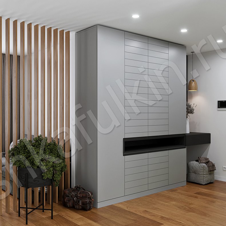 Изображение Прихожая Теодор Светлые Серый Хай-тек 4х створчатые Прихожая Для вещей 3