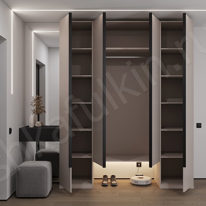 Прихожая Моннели Светлые Коричневый Минимализм 4х створчатые Прихожая Для вещей 4