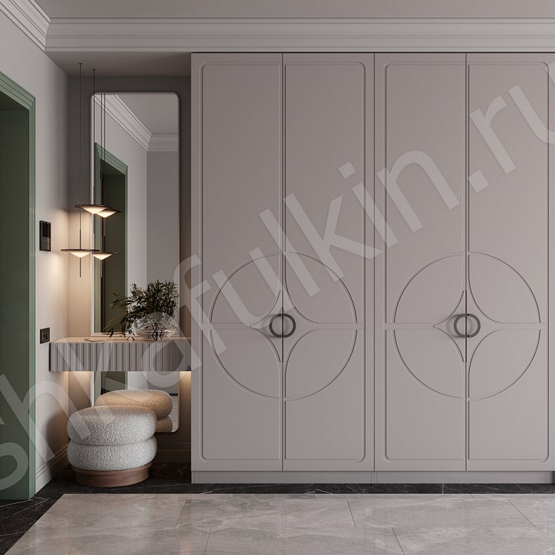 Изображение Прихожая Кимберли Серый Светлые Современный 4х створчатые Прихожая Для вещей 1