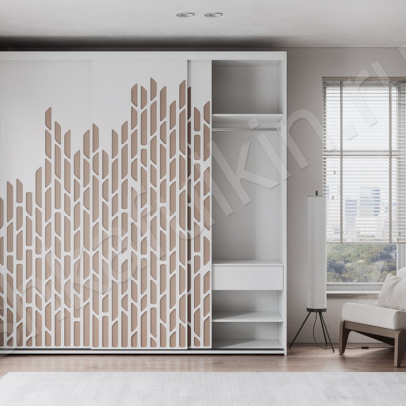 Изображение Шкаф-купе Тесоро Белый Современный 3х створчатые Гостиная Для вещей 3