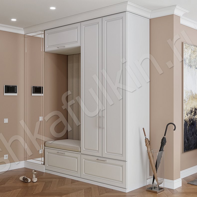 Прихожая Алиана Белый Светлые Классика 2х створчатые Прихожая Для вещей