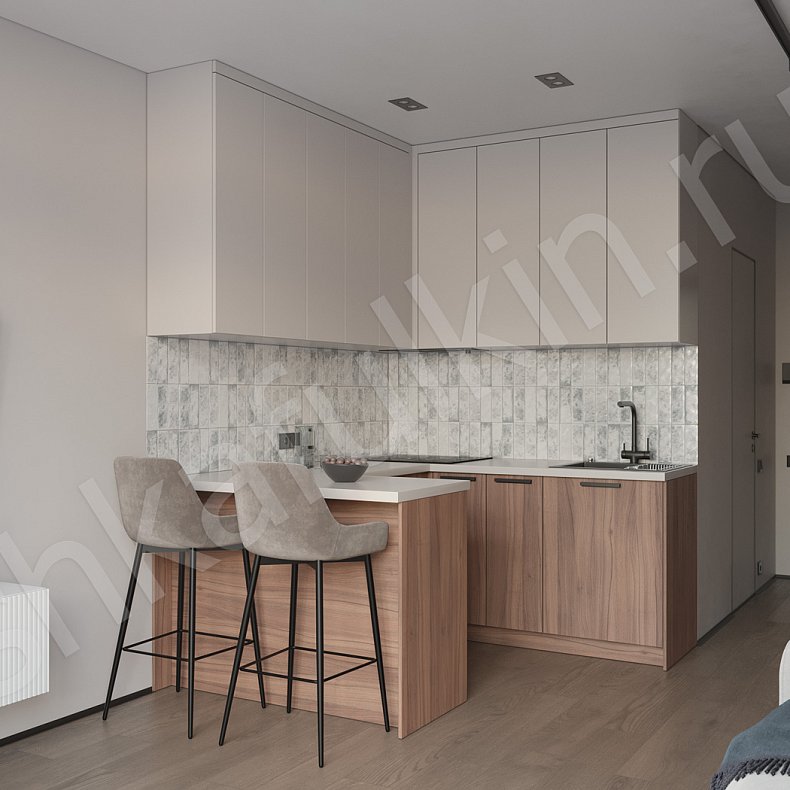 Изображение Кухня Мурано Светлые Коричневый Древесный Скандинавский Для посуды 1