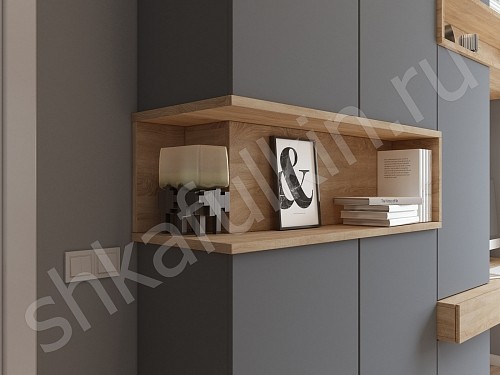 Изображение цвета Шкаф с рабочей зоной Джамбо Древесный Прованс 4х створчатые Спальня 