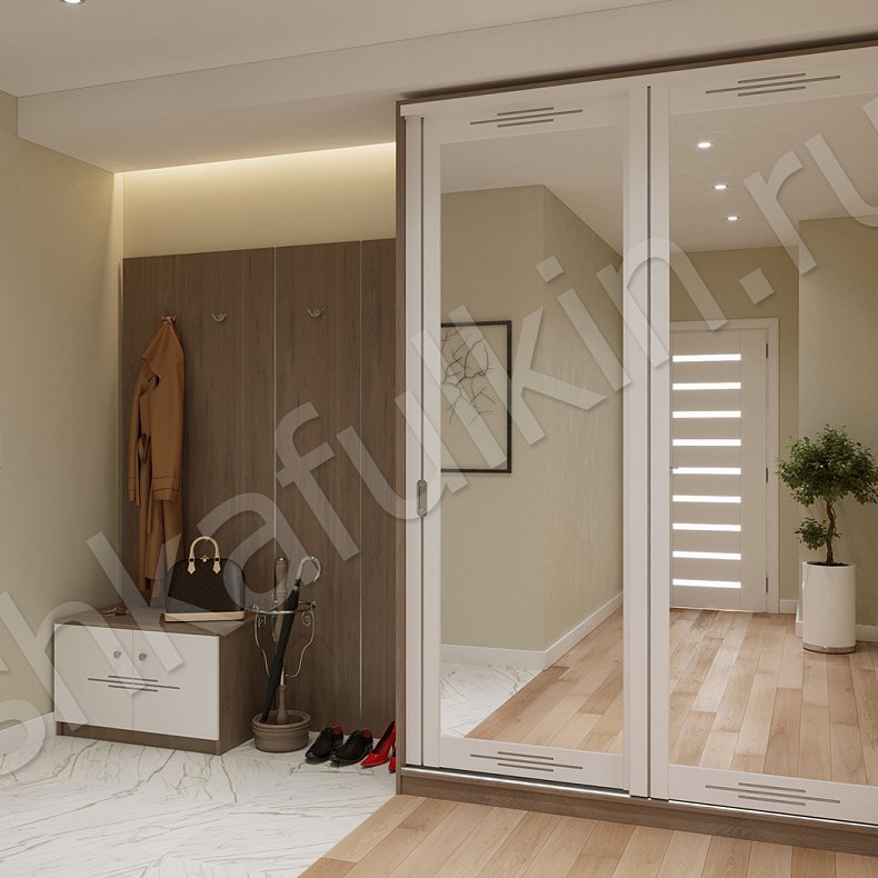 Прихожая Белуччи Белый Древесный Светлые Модерн 2х створчатые Прихожая Для вещей
