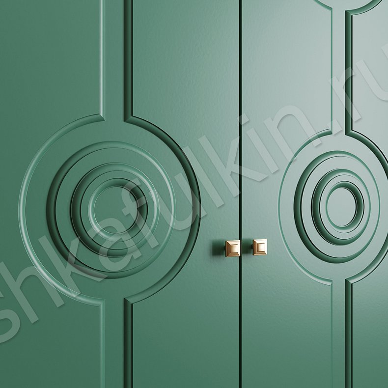 Распашной встроенный шкаф Тофиро Зеленый Светлые Цветной Модерн 6и створчатые Спальня Для вещей 4