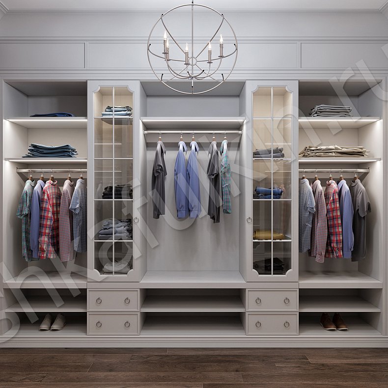 Гардеробная Джейн Белый Классика  Гардеробная Для вещей 2