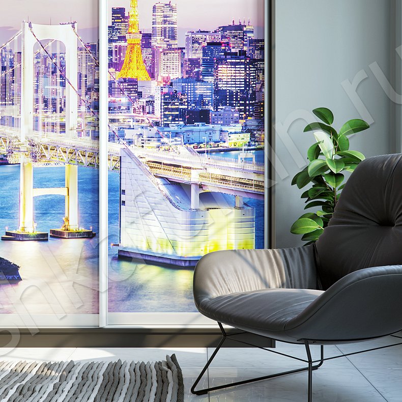 Корпусный шкаф-купе Сити Светлые Цветной Модерн 4х створчатые Гостиная Для вещей 3