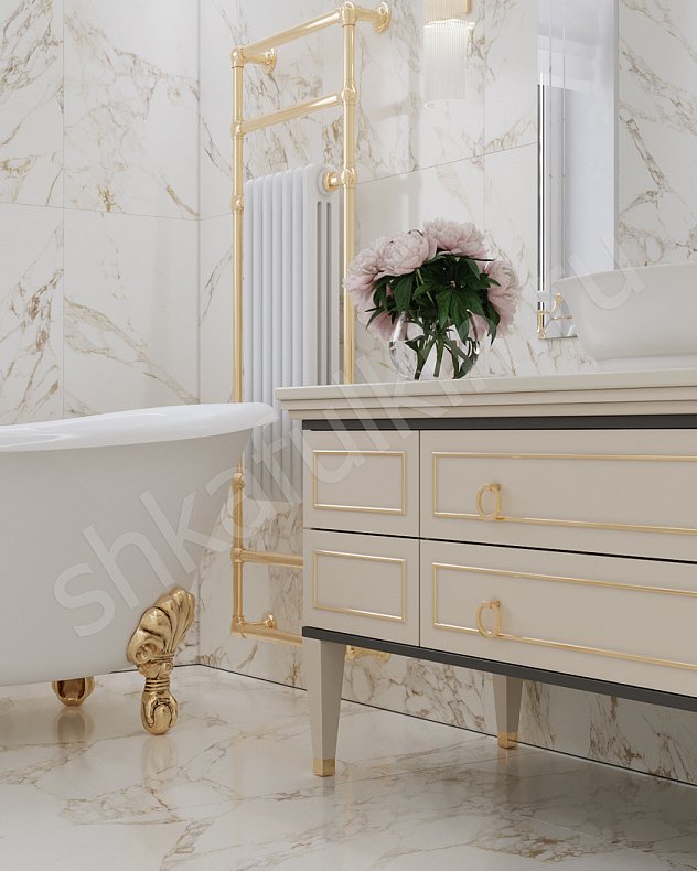 Тумба в ванную Вицента Светлые Коричневый Белый Неоклассика   Для вещей 6