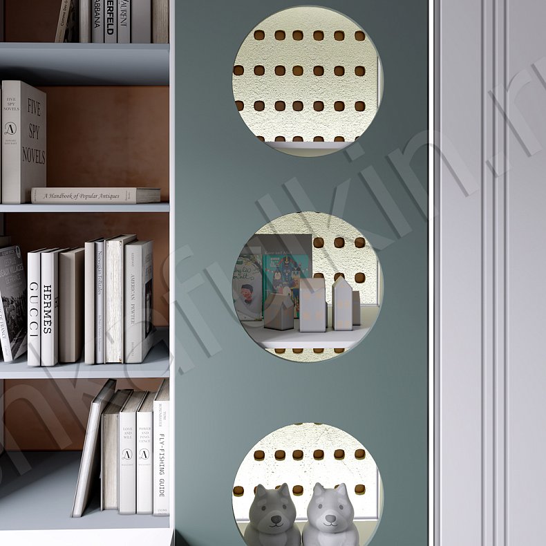 Изображение Детская Контерри Цветной Современный 3х створчатые Детская Для книг Для вещей 3