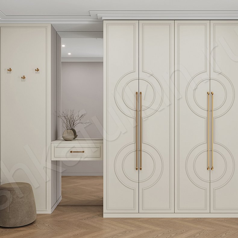 Изображение Прихожая Джорджетта Светлые Коричневый Неоклассика 4х створчатые Прихожая Для вещей 1