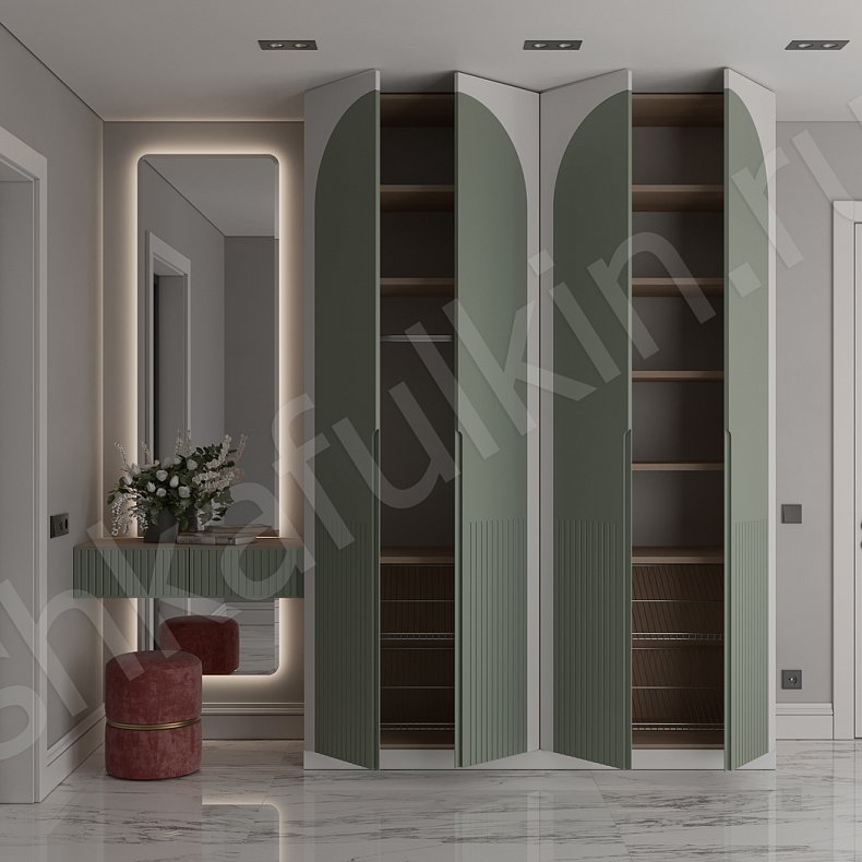 Прихожая Сомбреро Белый Цветной Светлые Зеленый Современный 4х створчатые Прихожая Для вещей 2