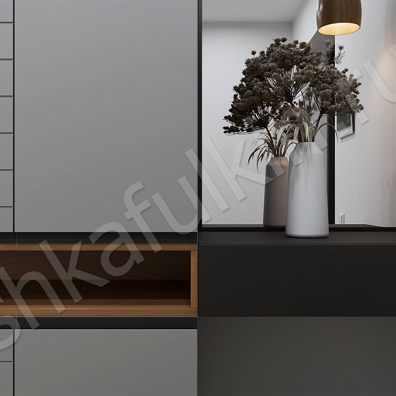 Изображение Прихожая Теодор Светлые Серый Хай-тек 4х створчатые Прихожая Для вещей 6