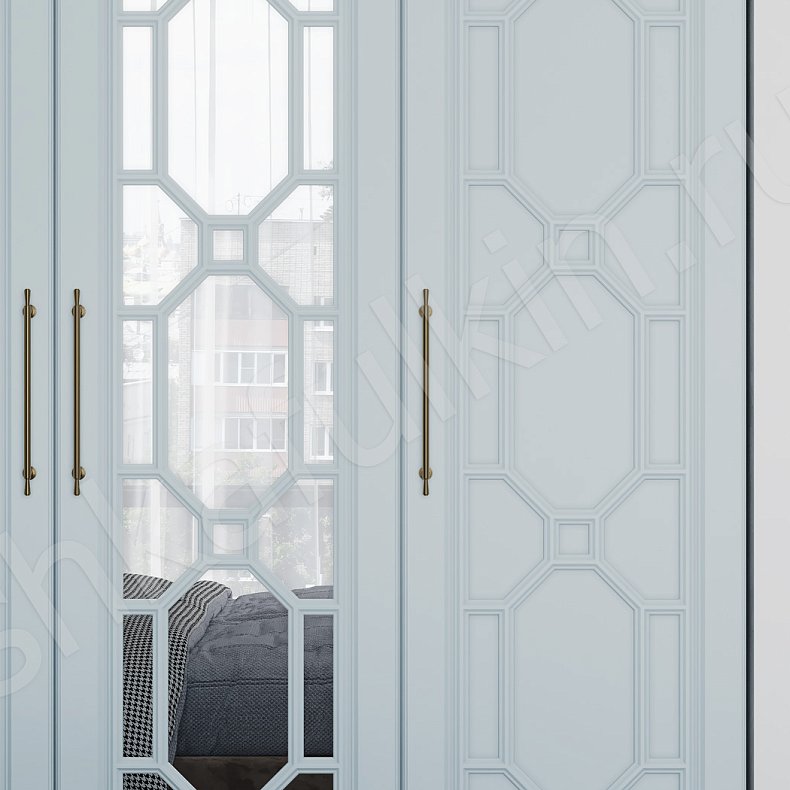 Изображение Гарнитур Сакура Белый Неоклассика 4х створчатые Спальня Для белья Для вещей 11