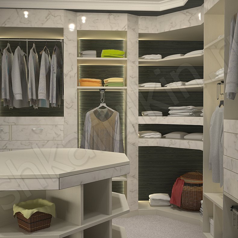 Гардеробная Сагрия Белый Модерн  Гардеробная  3