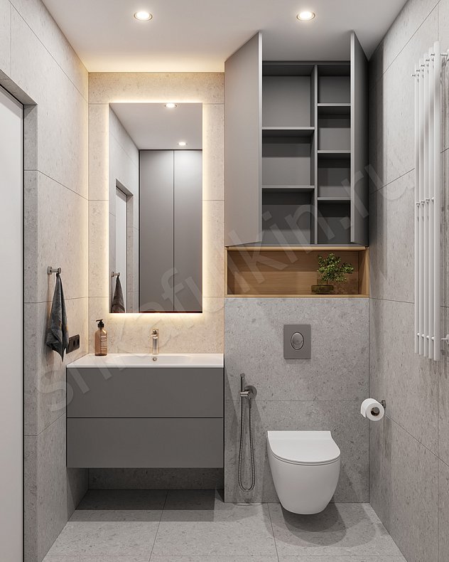 Мебель в санузел Дидро Серый Светлые Современный   Для вещей 3