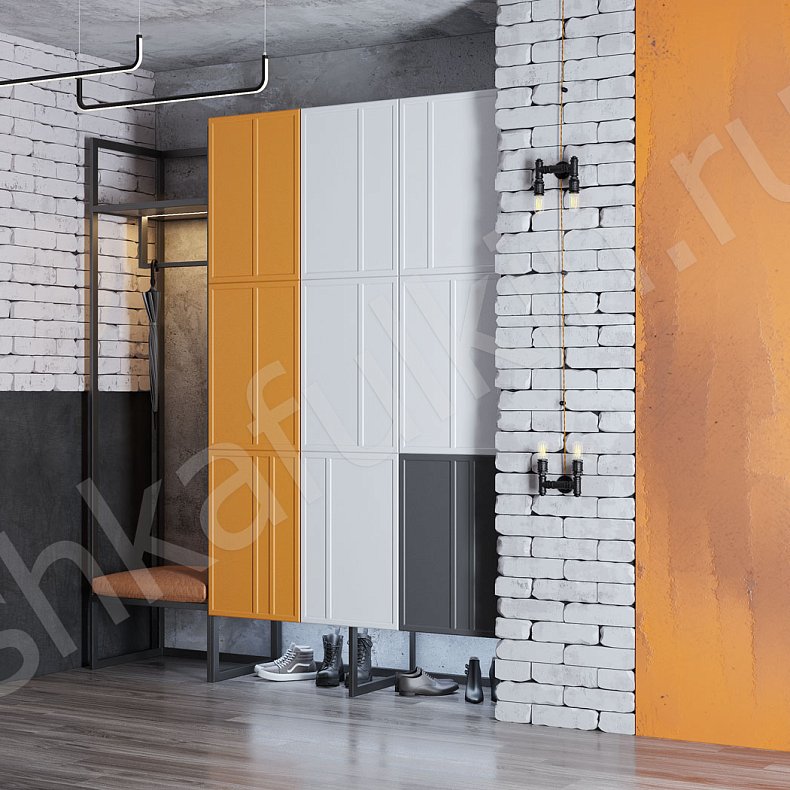 Прихожая Урбан Белый Цветной Светлые Лофт 3х створчатые Прихожая Для вещей