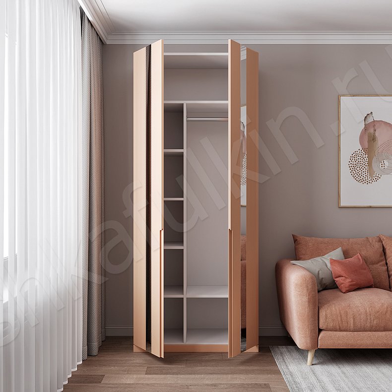 Шкаф 2 двери Альгеро Цветной Красный Светлые Модерн 2х створчатые Гостиная Для вещей 4