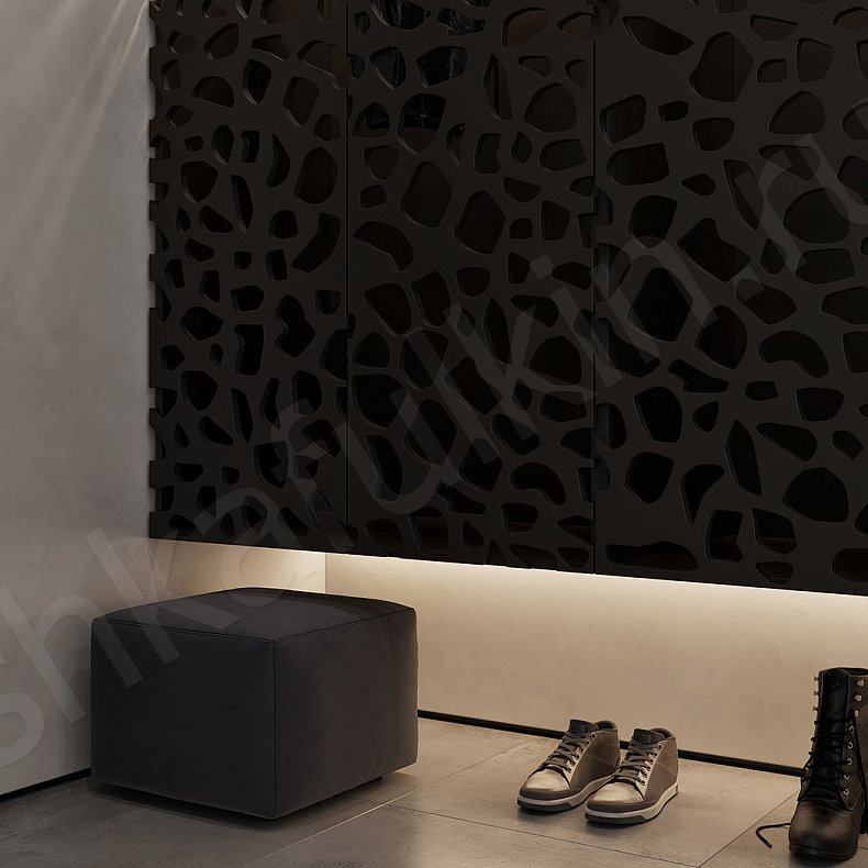 Прихожая Банди Темные Черный Современный 4х створчатые Прихожая Для вещей 2