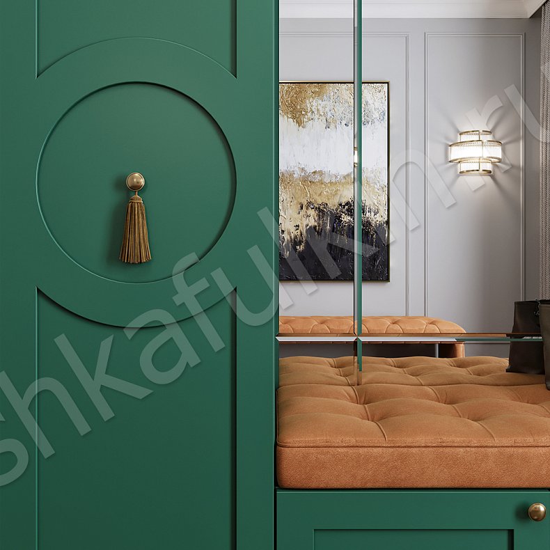 Шкаф Агава Зеленый Классика 4х створчатые Коридор Для вещей 5