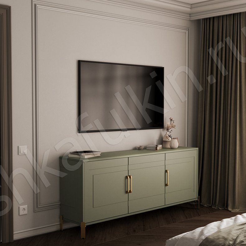 Встроенный шкаф Линдор Светлые Зеленый Неоклассика 4х створчатые Спальня Для белья Для декора Для вещей 18